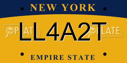LL4A2T New York License Plate