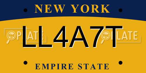 LL4A7T New York License Plate