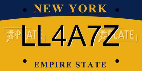 LL4A7Z New York License Plate