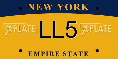 LL5 New York License Plate