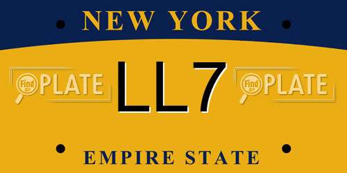 LL7 New York License Plate