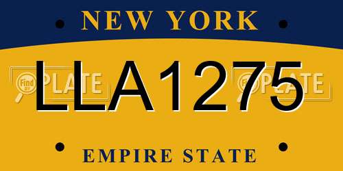 LLA1275 New York License Plate