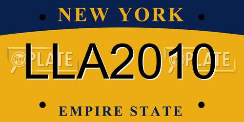 LLA2010 New York License Plate