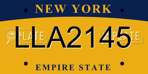 LLA2145 New York License Plate