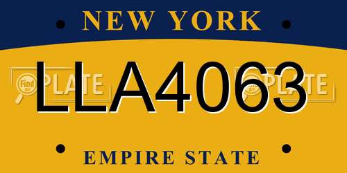 LLA4063 New York License Plate