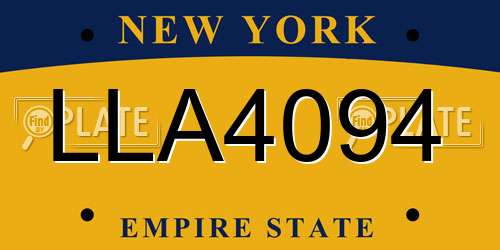 LLA4094 New York License Plate