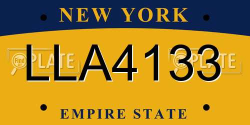 LLA4133 New York License Plate