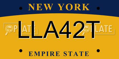 LLA42T New York License Plate