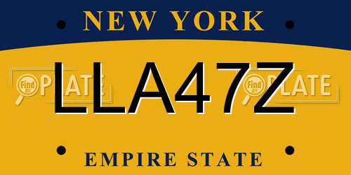 LLA47Z New York License Plate