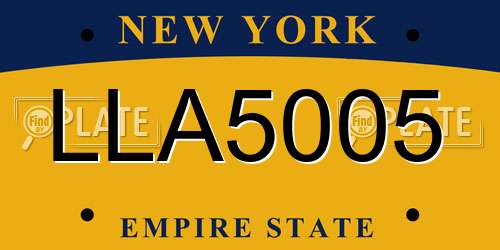 LLA5005 New York License Plate