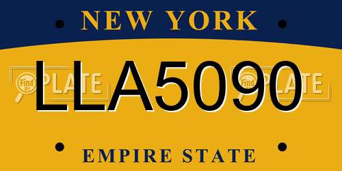 LLA5090 New York License Plate