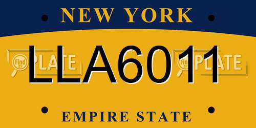 LLA6011 New York License Plate