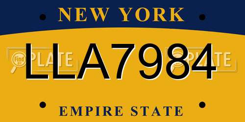 LLA7984 New York License Plate