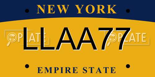 LLAA77 New York License Plate