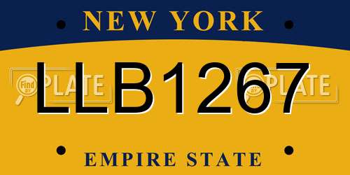 LLB1267 New York License Plate
