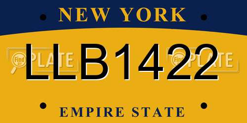 LLB1422 New York License Plate