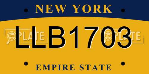 LLB1703 New York License Plate