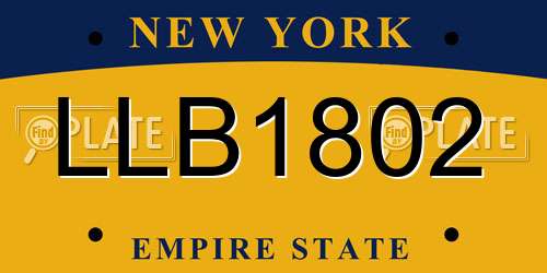 LLB1802 New York License Plate