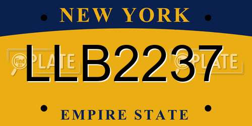 LLB2237 New York License Plate