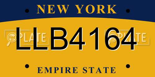 LLB4164 New York License Plate