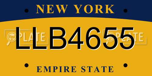 LLB4655 New York License Plate