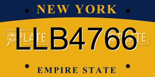 LLB4766 New York License Plate