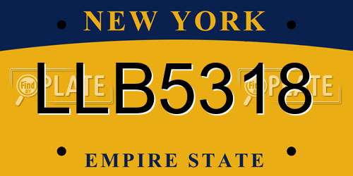 LLB5318 New York License Plate