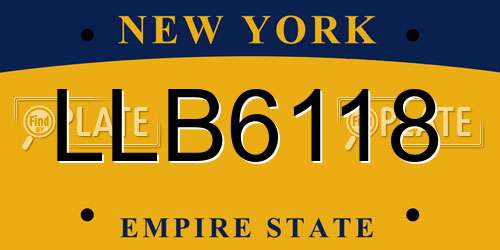 LLB6118 New York License Plate