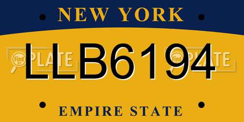 LLB6194 New York License Plate