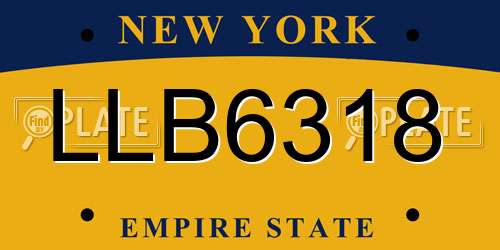 LLB6318 New York License Plate