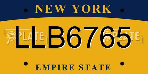 LLB6765 New York License Plate