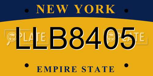 LLB8405 New York License Plate