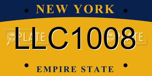 LLC1008 New York License Plate