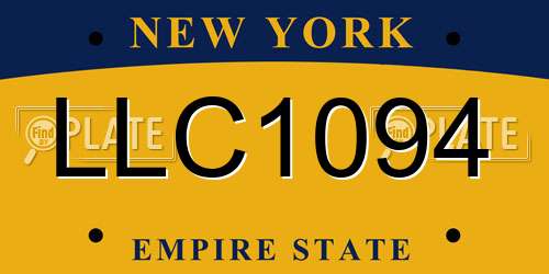 LLC1094 New York License Plate