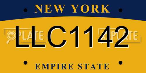 LLC1142 New York License Plate