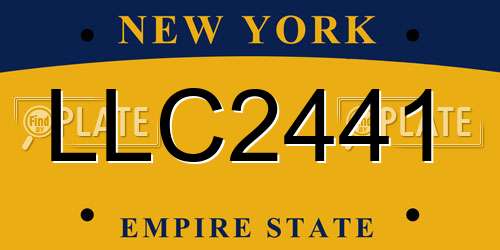LLC2441 New York License Plate
