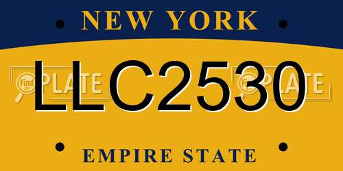 LLC2530 New York License Plate