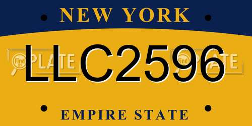 LLC2596 New York License Plate