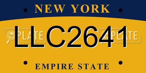 LLC2641 New York License Plate