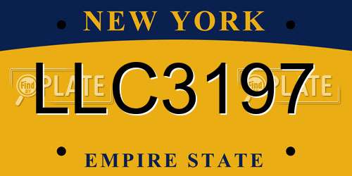 LLC3197 New York License Plate