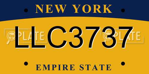 LLC3737 New York License Plate