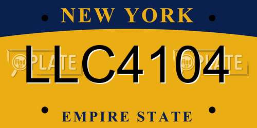 LLC4104 New York License Plate