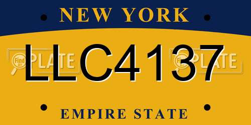 LLC4137 New York License Plate