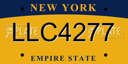 LLC4277 New York License Plate