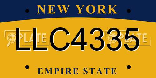 LLC4335 New York License Plate