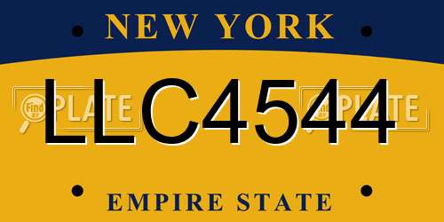 LLC4544 New York License Plate