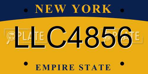 LLC4856 New York License Plate