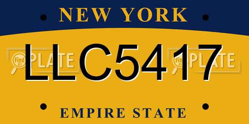 LLC5417 New York License Plate