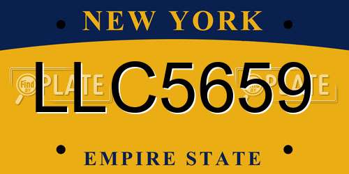 LLC5659 New York License Plate