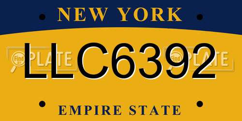 LLC6392 New York License Plate